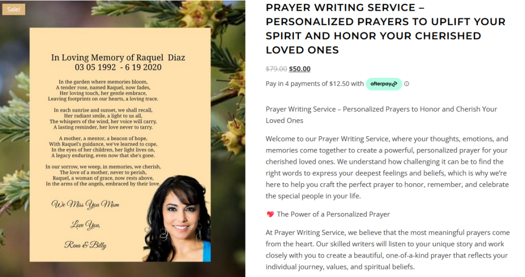 Prayer Writing Service