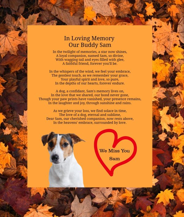 Memorial Prayer or Poem For Pets
