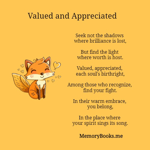 Poem - Importance of Being Valued and Appreciated